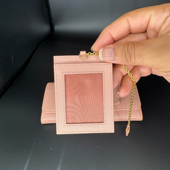 Prada Pink Saffiano Leather Wallet and Card Holder - Picture 3 of 9
